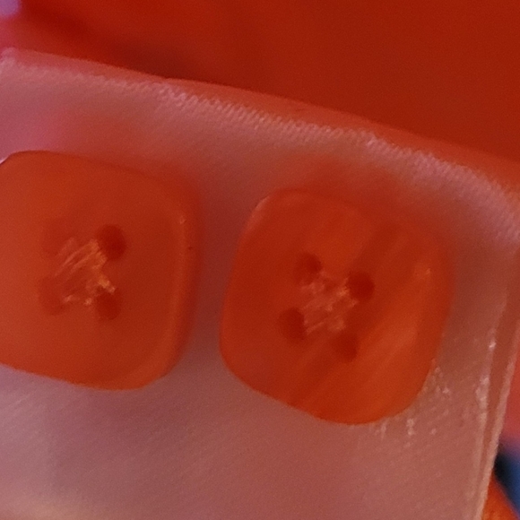 Cotton Reel Orange Long Sleeve Shirt Floral Plackets Paired Square Buttons L - Picture 10 of 12